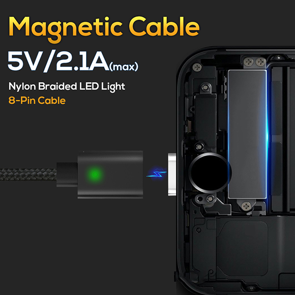 Cable de carga iPhone 8 Pin Magnetico Neg - Imagen 4