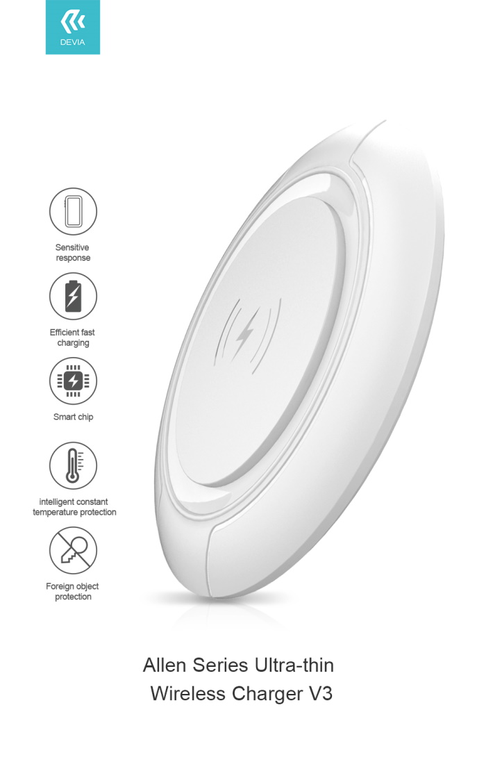 Devia Allen Series Ultra Thin Wireless Charger 15W Blanco