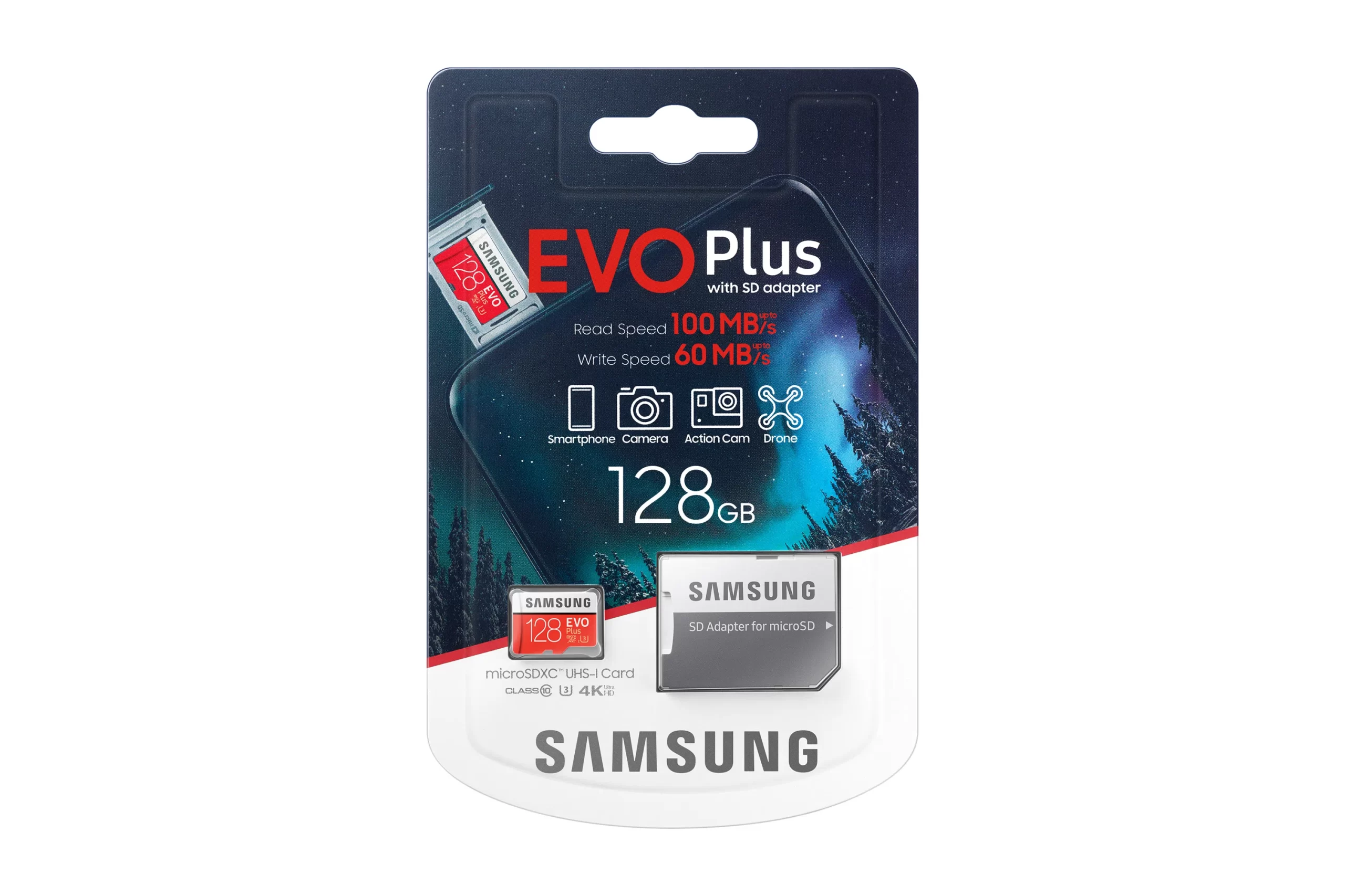 Micro memoria 128Gb Samsung 100MBs read / 60 write (con adaptador)