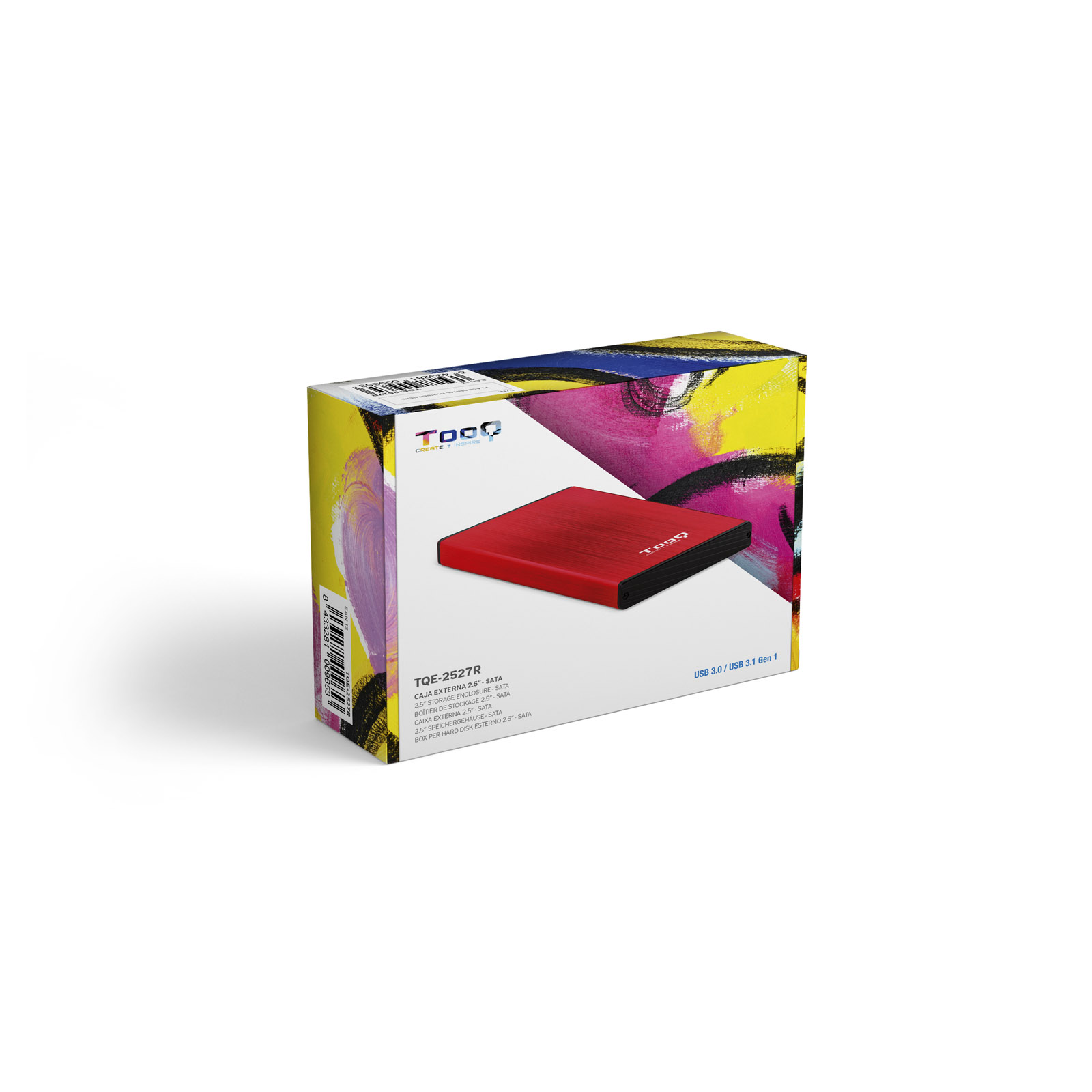 Caja externa Roja TOOQ 2.5¨ SATA USB 3.0 /3.1 Gen 1 - Imagen 5