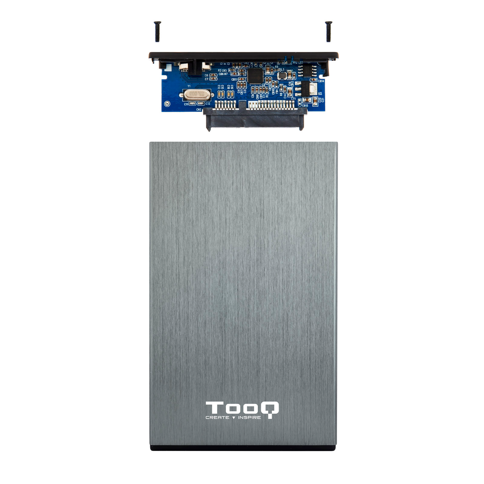 Caja externa Gris TOOQ 2.5¨ SATA USB 3.0 /3.1 Gen 1 Mod: 2527G - Imagen 2
