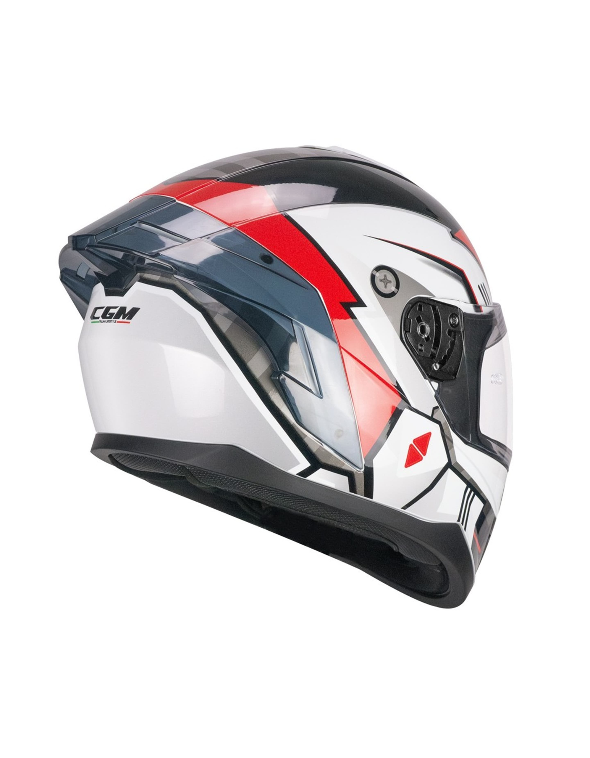 Casco CGM Integral B89/Riot Space Bianco Nero Rosso Talla L - Imagen 3