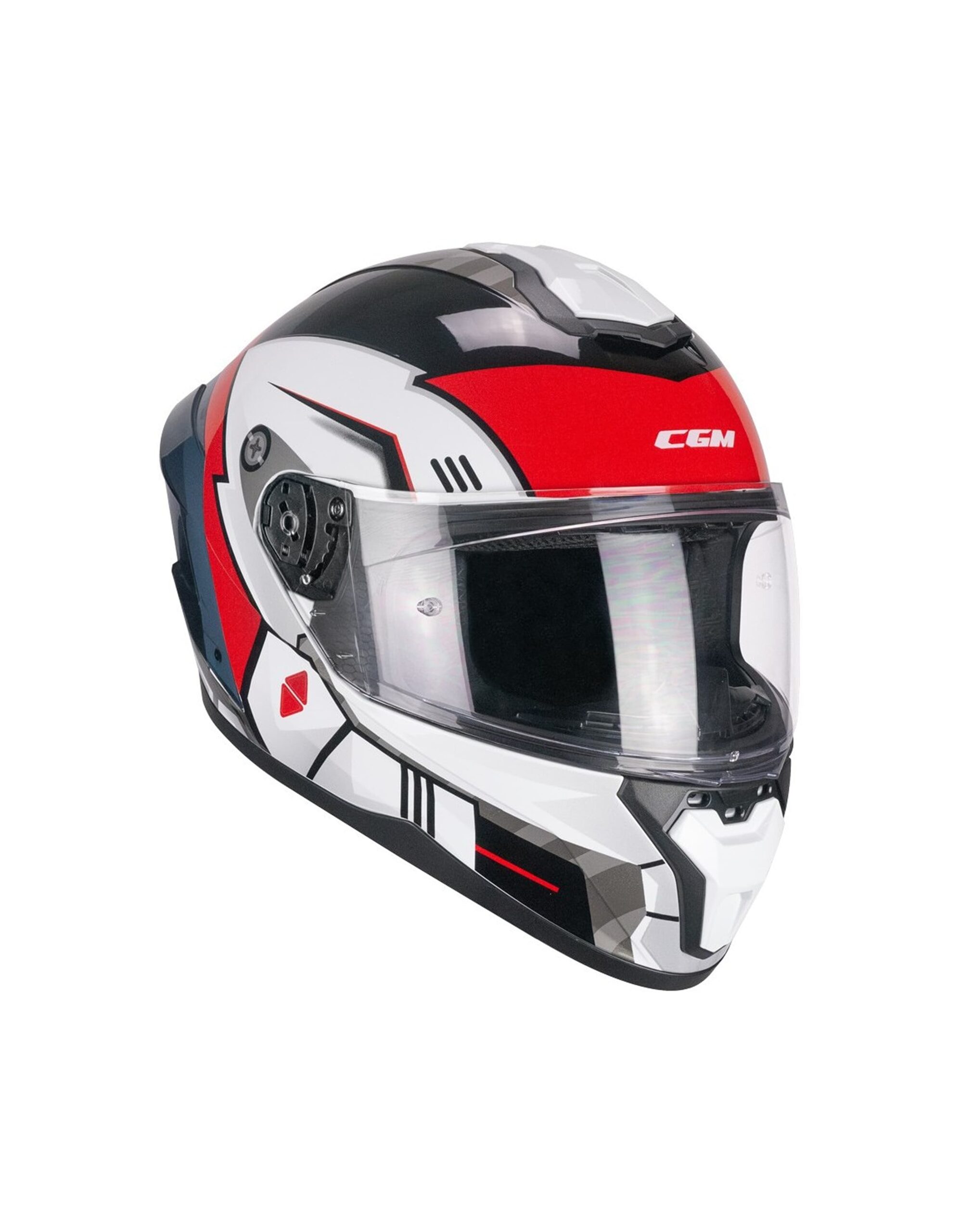 Casco CGM Integral B89/Riot Space Bianco Nero Rosso Talla L - Imagen 4