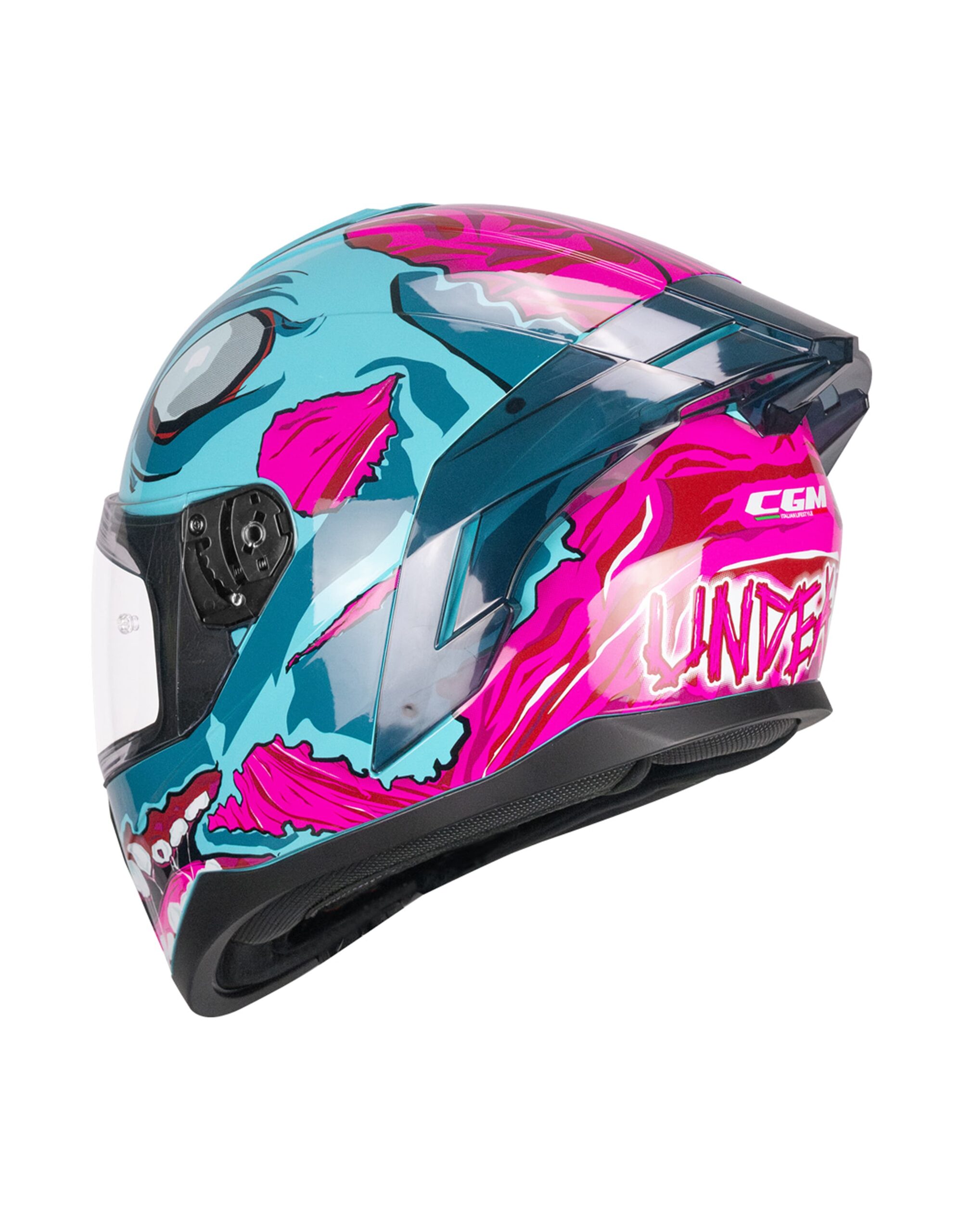 Casco CGM Integral B89/Riot Undead Azzurro Rosa Talla XL - Imagen 3