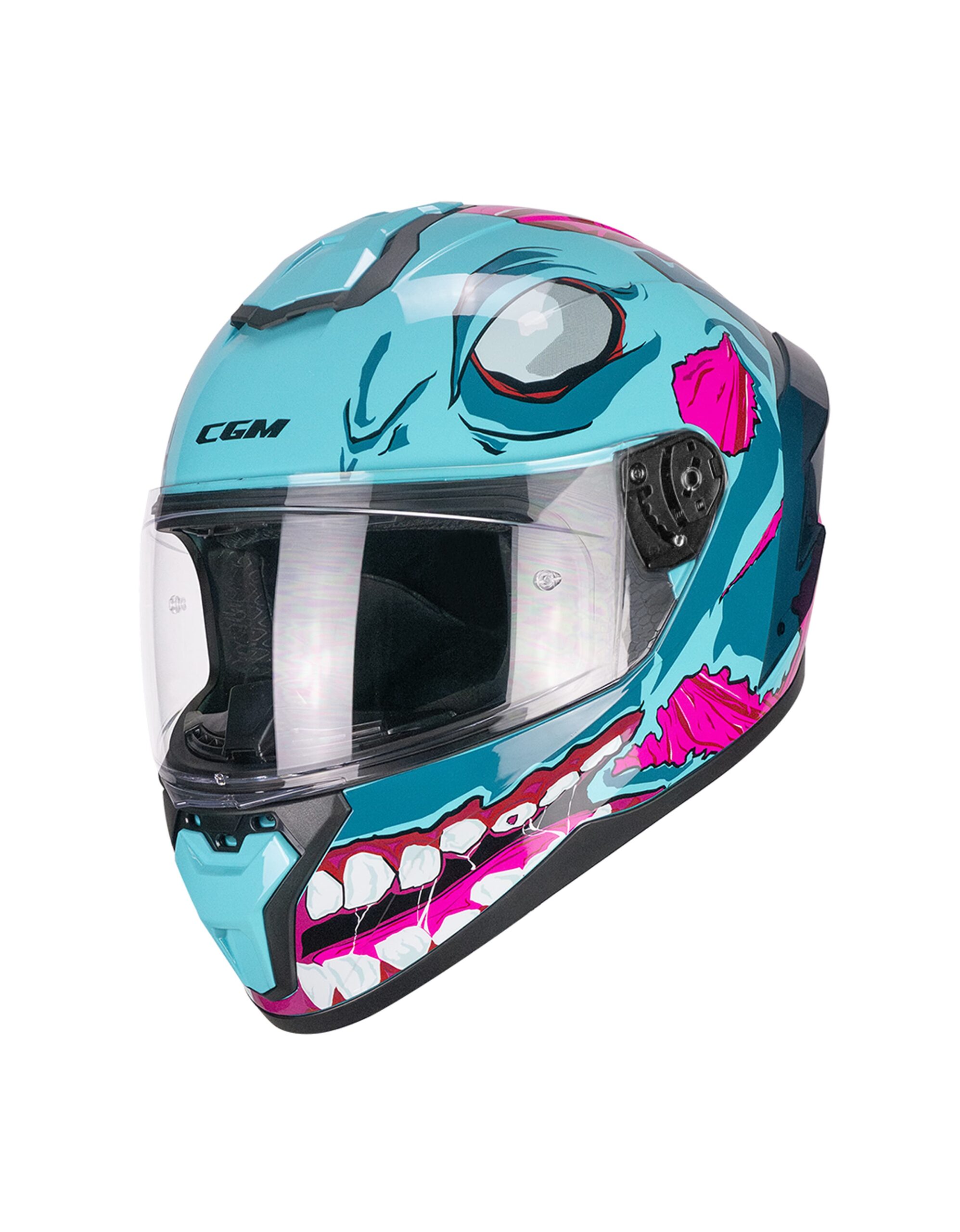 Casco CGM Integral B89/Riot Undead Azzurro Rosa Talla XL