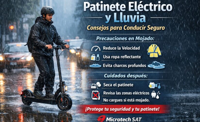 Patinete eléctrico y lluvia: consejos para evitar caídas y averías