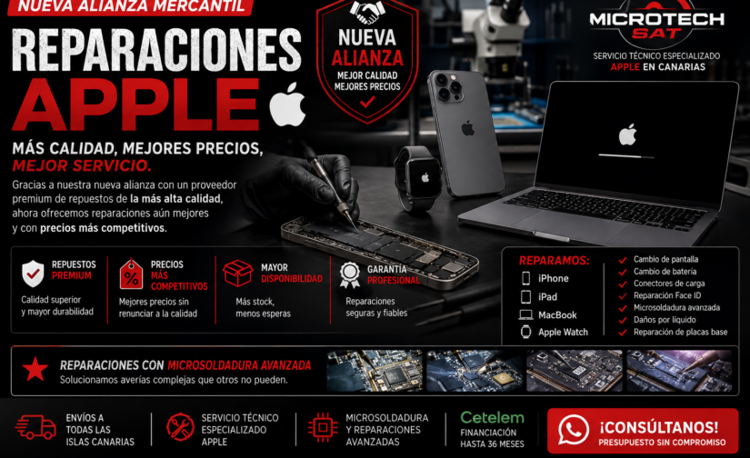 Reparación Apple en Tenerife | Mejor calidad y mejores precios en Microtech SAT