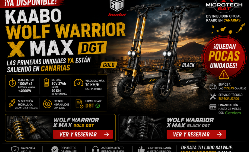 Kaabo Wolf Warrior X MAX DGT ya disponible en Canarias | Microtech SAT